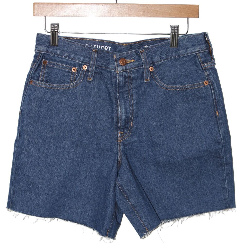 Womens J. Crew Mid-Length Short BK708 Blue Denim Casual Jean Shorts Size 26 NWT